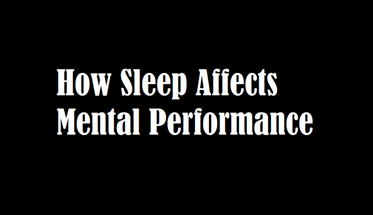 how sleep affects mental performance