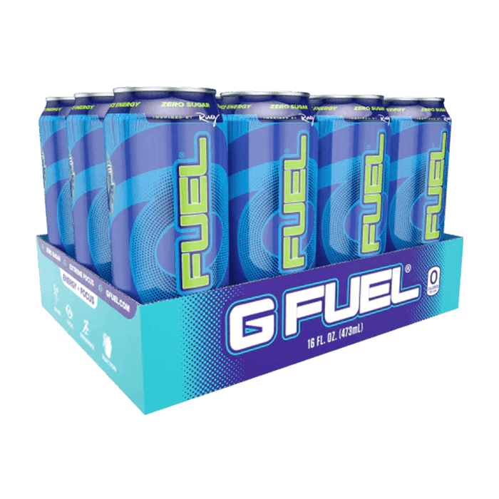 GFUEL Sour Blue Chug Rug Cans 12-pack