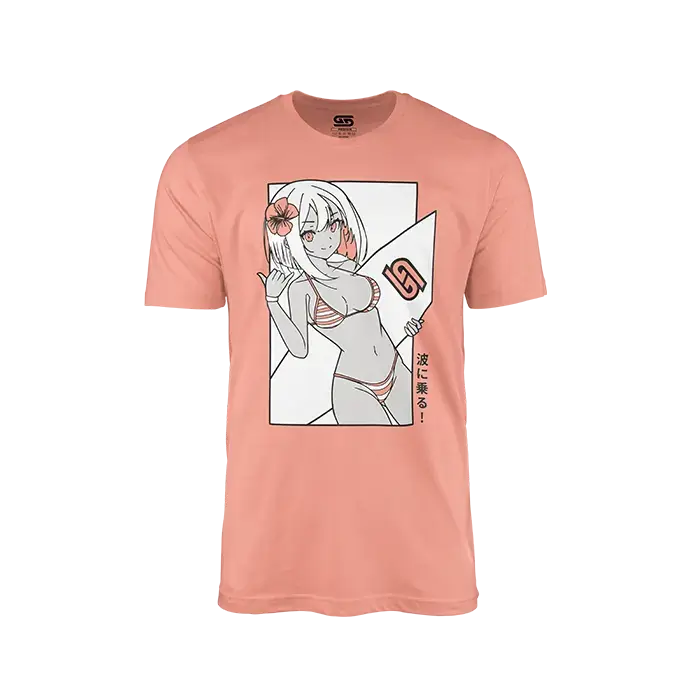 GamerSupps Waifu Shirt Surfer Peach