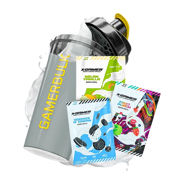 X-Gamer Quick Meals - gamerbulk Mix-pack with Monolith Shaker